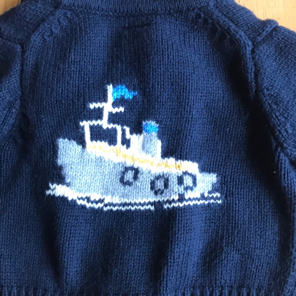 Navy Gap Ship Cardigan Sweater - Picture 7 of 9